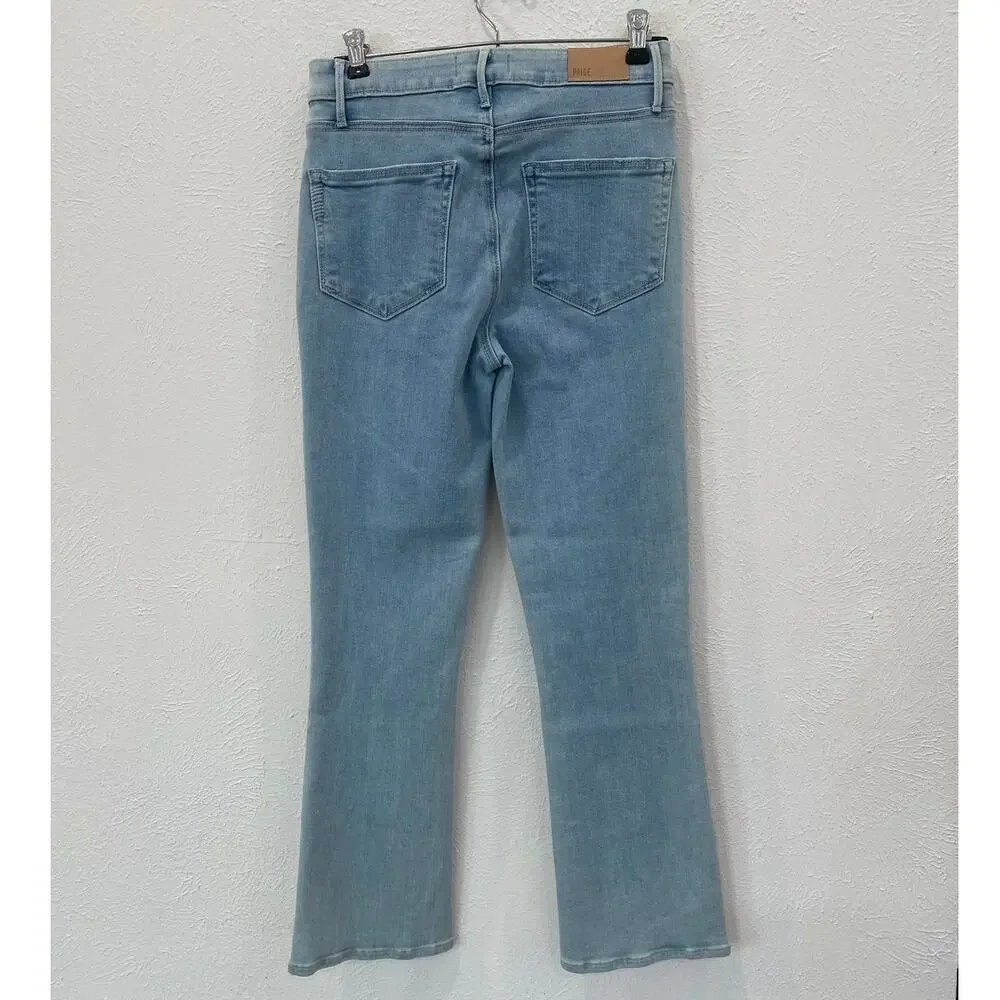 Paige Colette Crop Flare Jeans Size 27 Light Blue - Picture 2 of 7